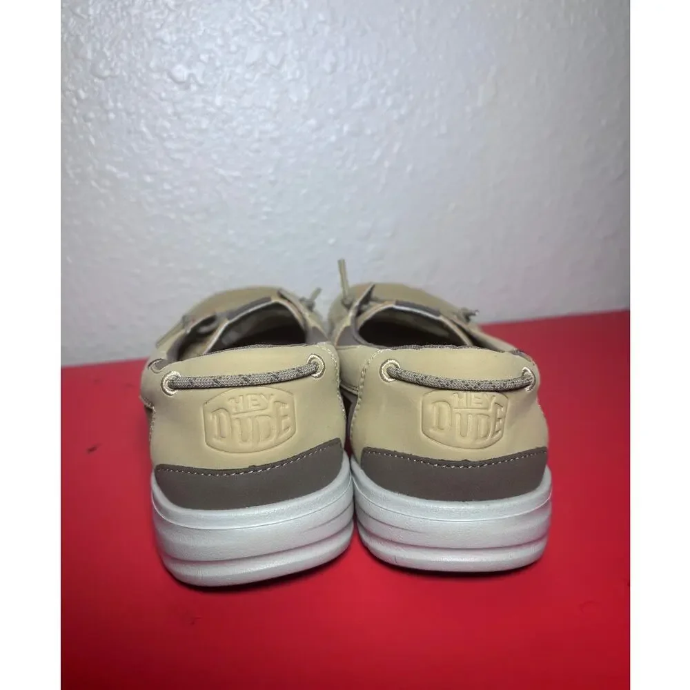 Hey Dude Men's Welsh Grip Classic Mesh Slip on Boat Brown Shoes size 9